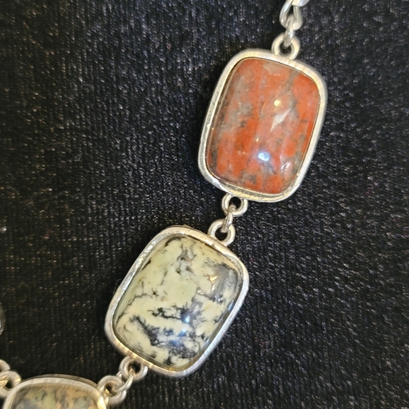 Necklace silver with 6 stones - Picture 2 of 3